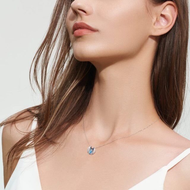 Collier en argent sterling avec pendentif en forme de coeur et ailes d'ange en cristal-6