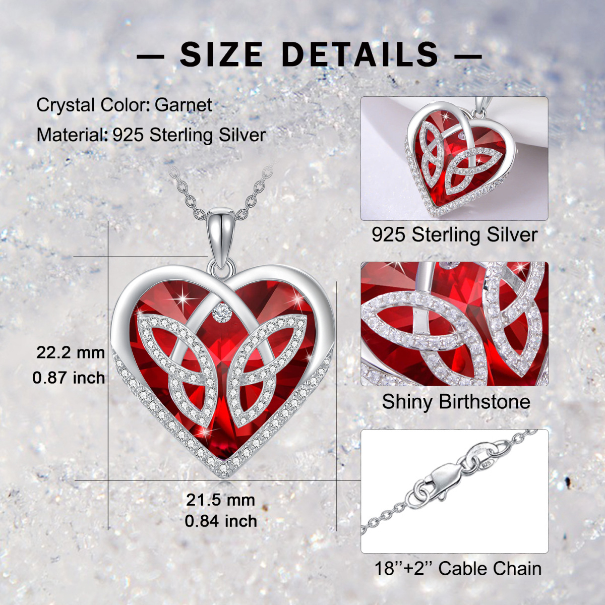 Sterling Silver Heart Crystal Butterfly Pendant Necklace For Women-5