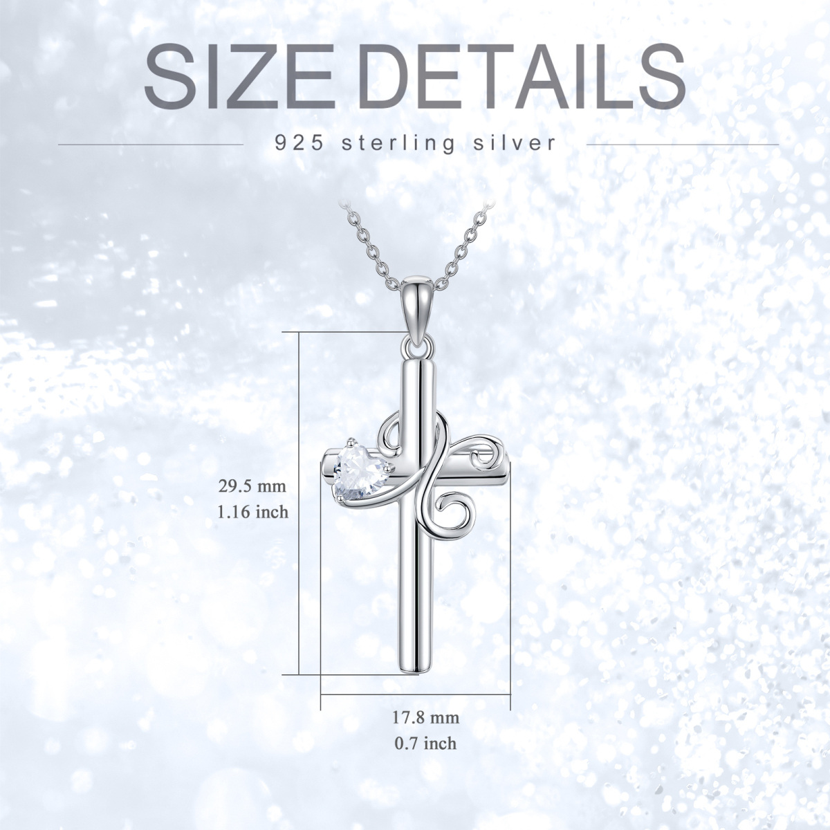 Sterling Silber Herz geformt Cubic Zirkonia Kreuz Anhänger Halskette mit Anfangsbuchstabe-5