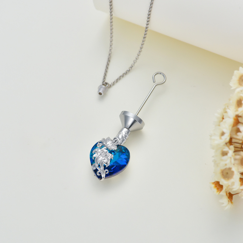Collar de plata de ley con forma de corazón y mariposa, para cenizas, mejores amigas-5