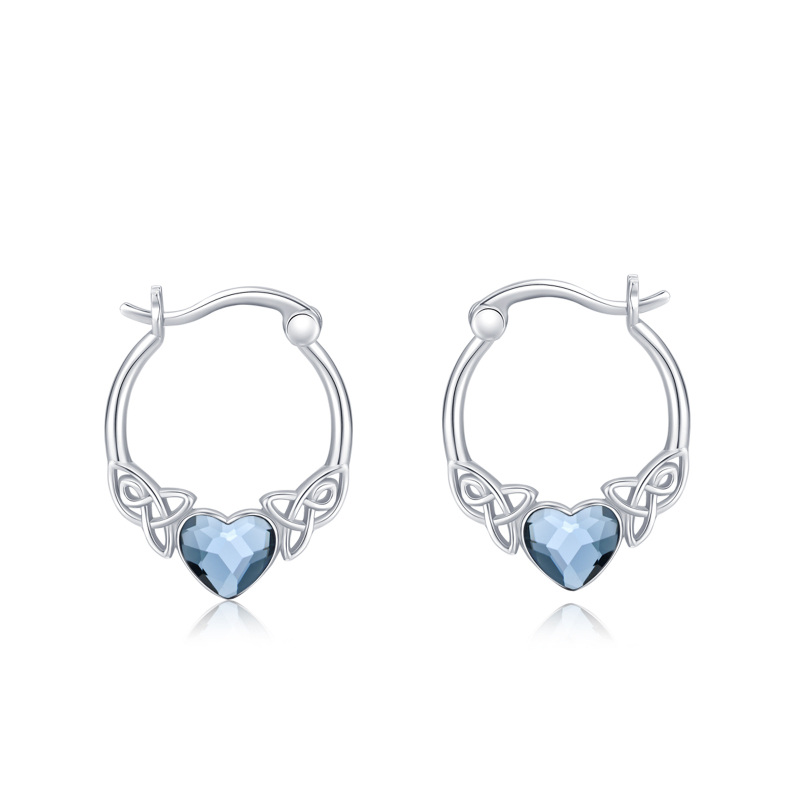 Boucles d'oreilles en argent sterling en forme de coeur avec nœud celtique et coeur en cri