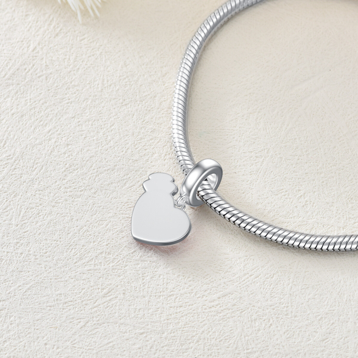 Ciondolo pendente da donna in cristallo a cuore in argento sterling-4