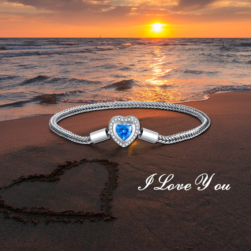 Bracelet pendentif en forme de cœur en argent sterling avec cristal-6