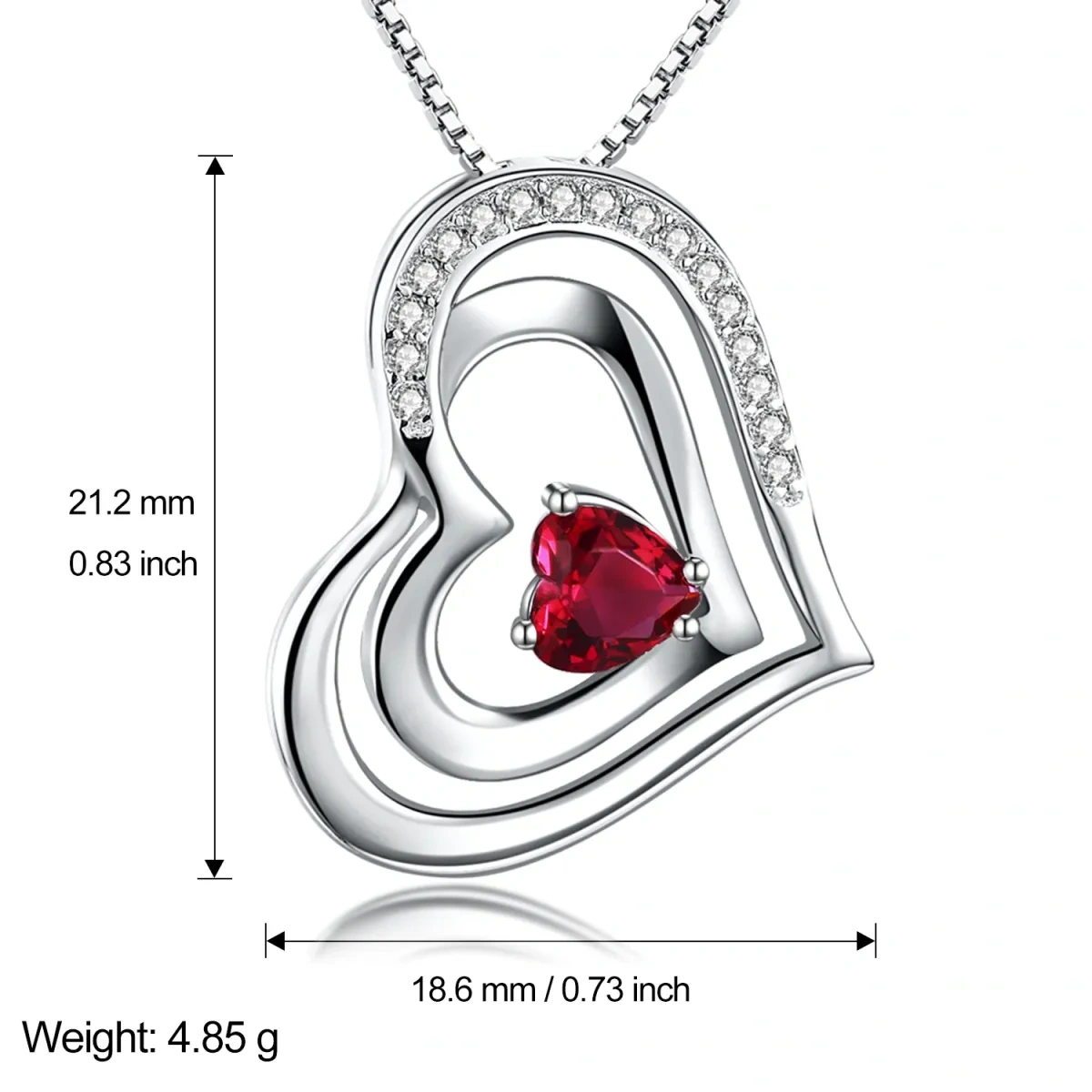 Collier en argent sterling avec pendentif en forme de coeur en cristal-3