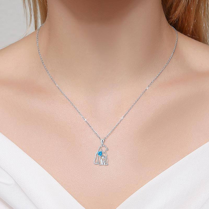 Sterling Silver Heart Crystal Polar Bear Pendant Necklace For Women-3