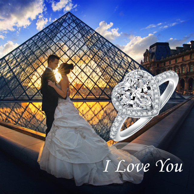 Bague en argent sterling en forme de coeur en cristal -6