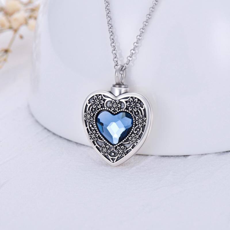 Collier d'urne en cristal de coeur en argent sterling pour cendres pour femmes meilleurs amis-3