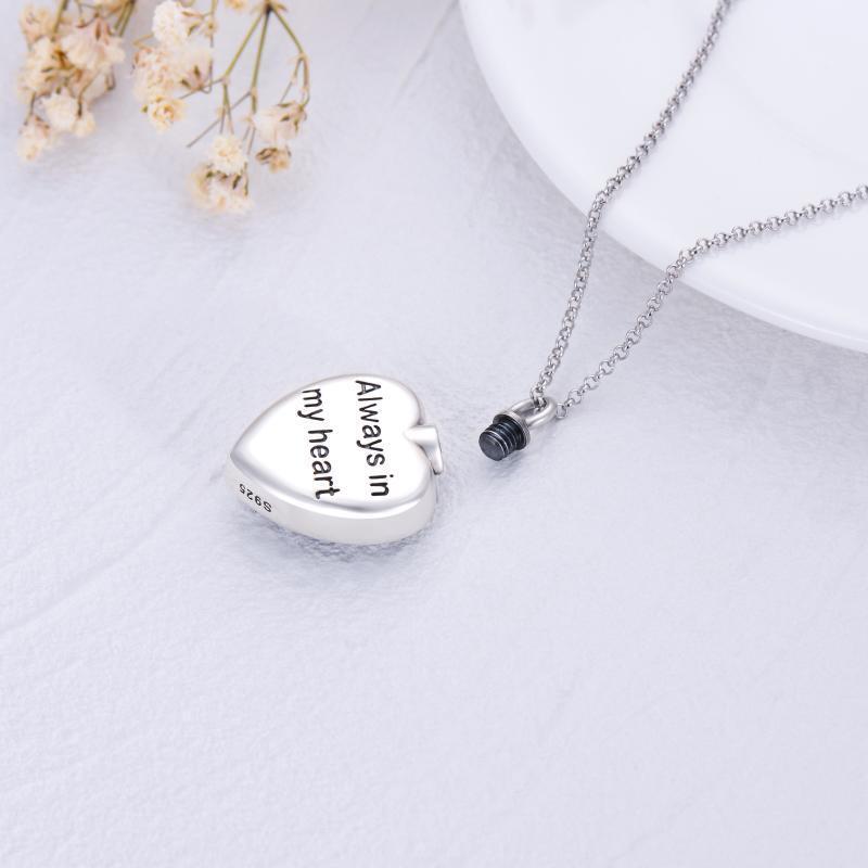 Collar de urna de plata de ley con forma de corazón y cristal para cenizas para mujeres y mejores amigas-5