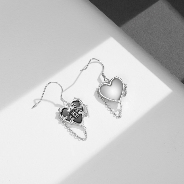 Boucles d'oreilles pendantes en argent sterling en forme de coeur et d'oeil maléfique-5