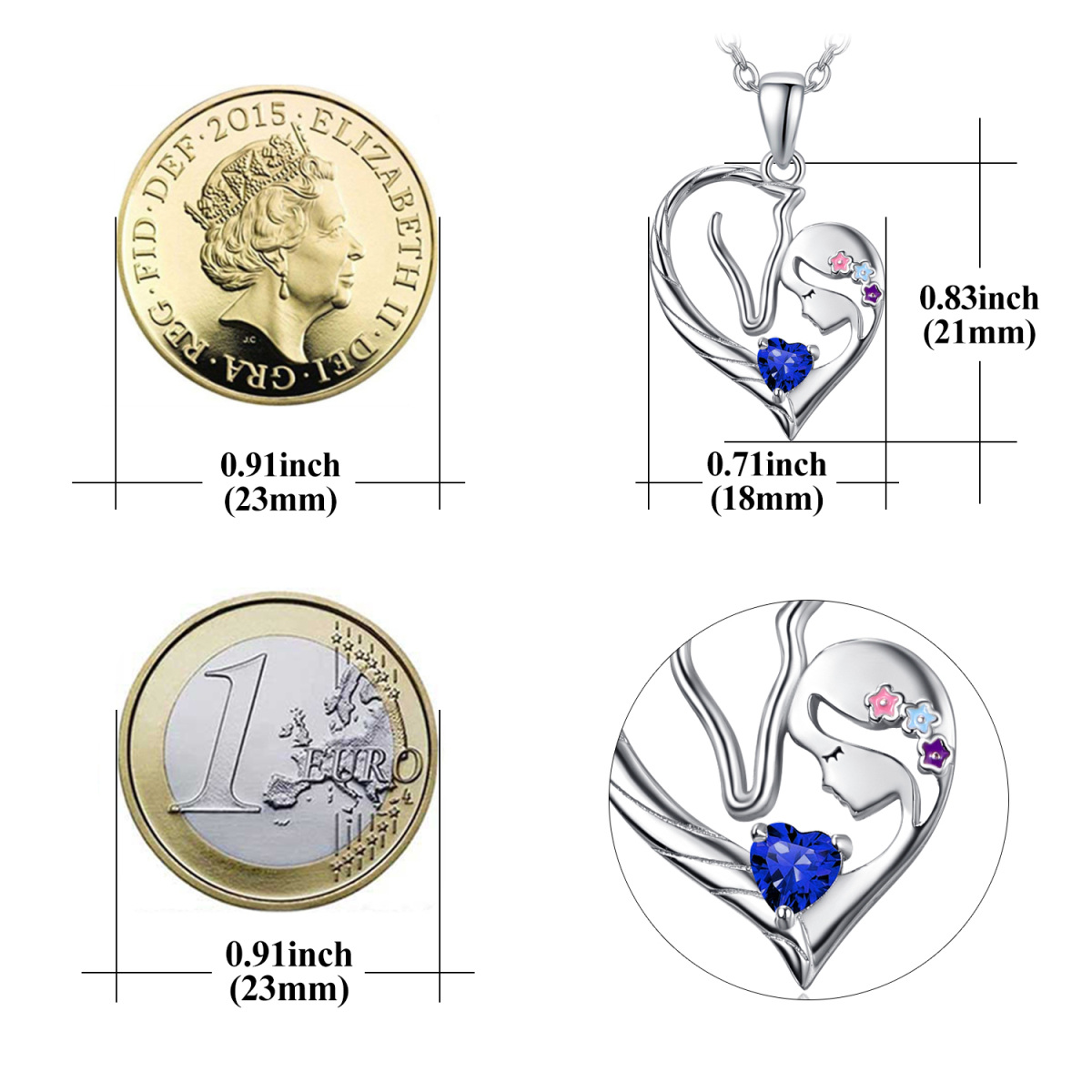 Sterling Silver Heart Costom Birthstone Horse Pendant Necklace For Women Best Friend-4