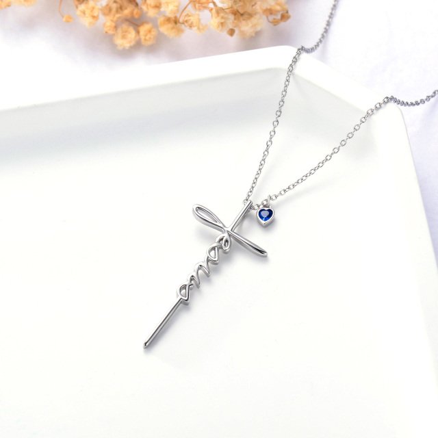 Collier en argent sterling avec pendentif Jésus à zircon cubique en forme de coeur-3