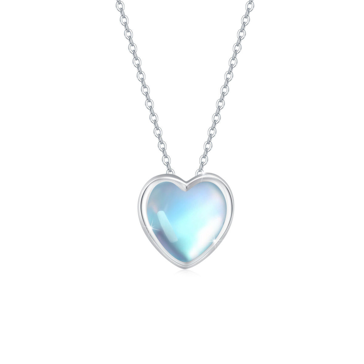 Collier pendentif coeur pierre de lune en argent sterling pour femme-1