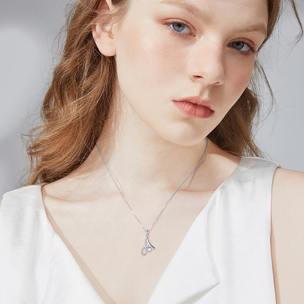 Sterling Silver Heart Moonstone Personalized Initial Letter A Pendant Necklace For Women Best Friends-2
