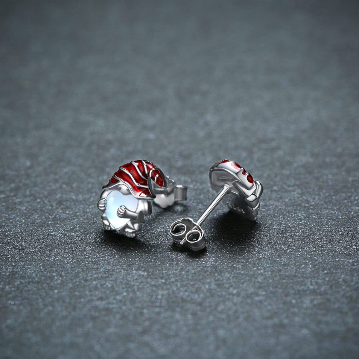 Boucles d'oreilles en argent sterling en forme de coeur et de pierre de lune pour le chape-4