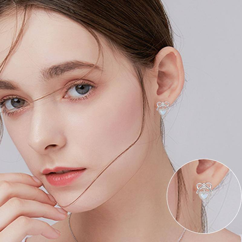 أقراط أذن من الفضة الإسترلينية بتصميم قلب أوبال للنساء-3