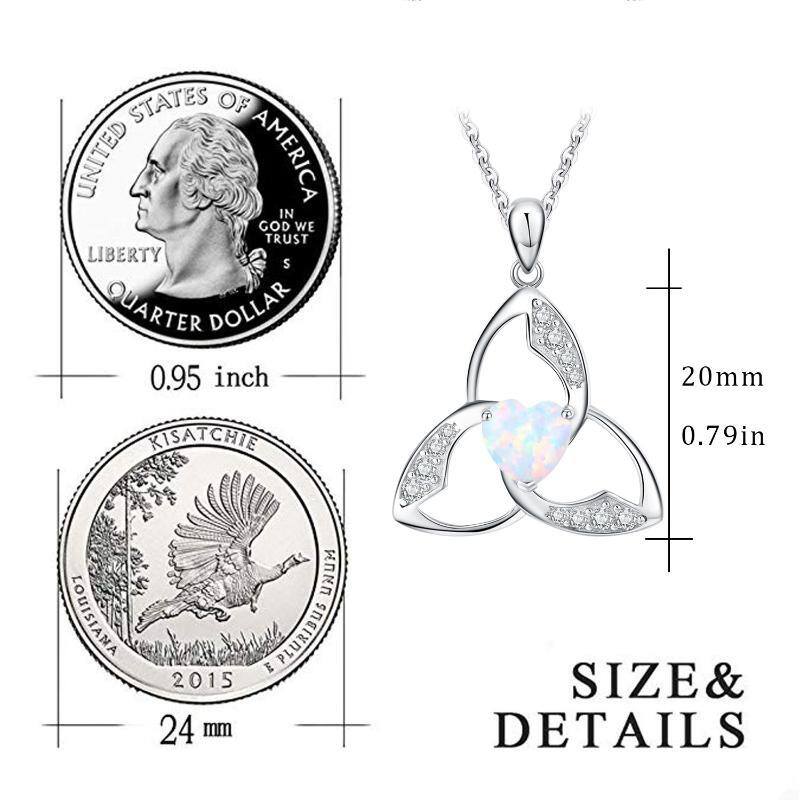 Collier en argent sterling avec pendentif nœud celtique en forme de coeur en opale-5