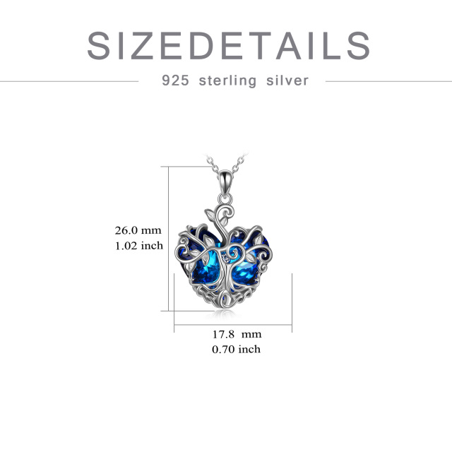 Collier pendentif en argent sterling avec pendentif en cristal d'arbre de vie en forme de cœur-6