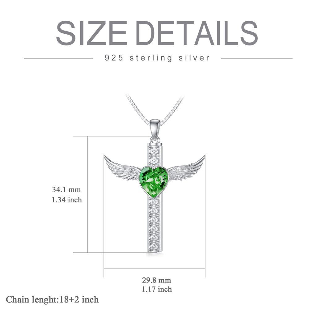 Sterling Silver Heart Cross Feather Engraved Urn Necklace for Ashes for Women Men-5