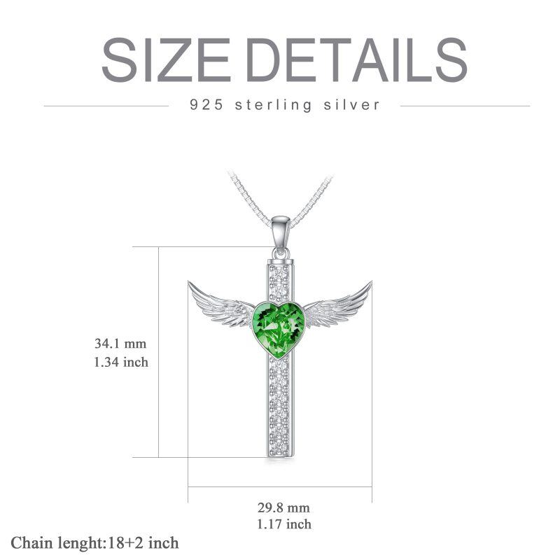 Sterling Silver Heart Cross Feather Engraved Urn Necklace for Ashes for Women Men-5