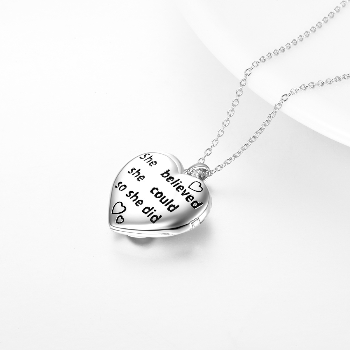 Sterling Silver Heart & Stethoscope Pendant Necklace with Engraved Word-3