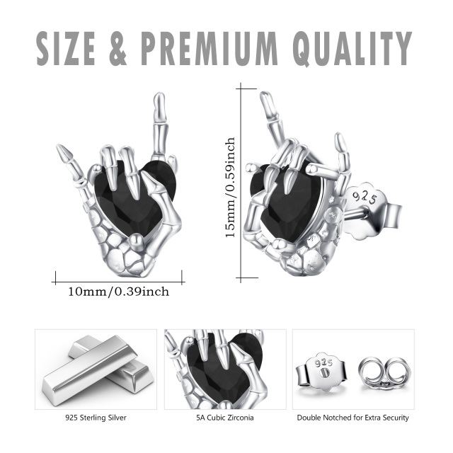 Ohrstecker Herz aus Sterlingsilber mit Zirkonia-5