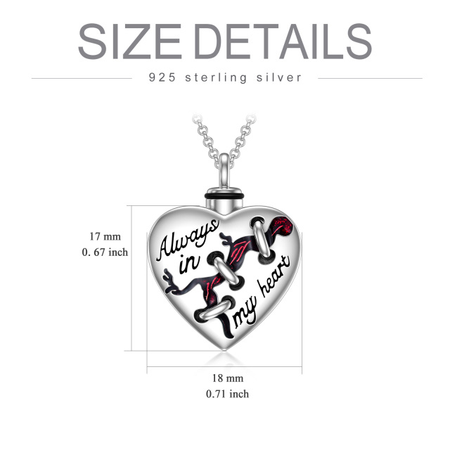 Collier en argent sterling pour cendres gravé Always in My Heart (Toujours dans mon coeur)-5