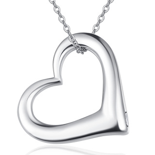 Sterling Silver Heart Urn Necklace for Ashes with Cable Chain-19