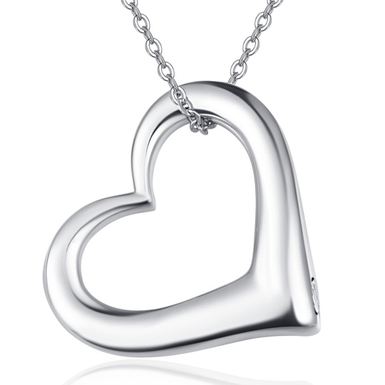 Collana con urna a forma di cuore in argento sterling per le ceneri con catena a cavo