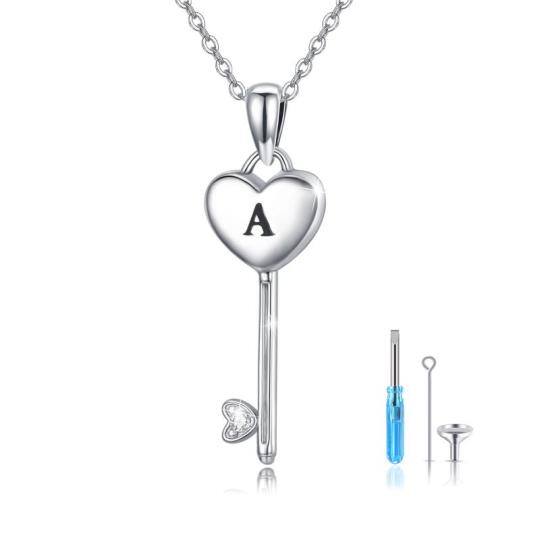 Collana con urna a cuore in argento sterling per le ceneri