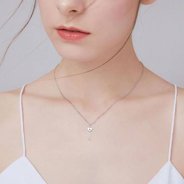 Collar de urna de plata de ley con forma de corazón para cenizas-2