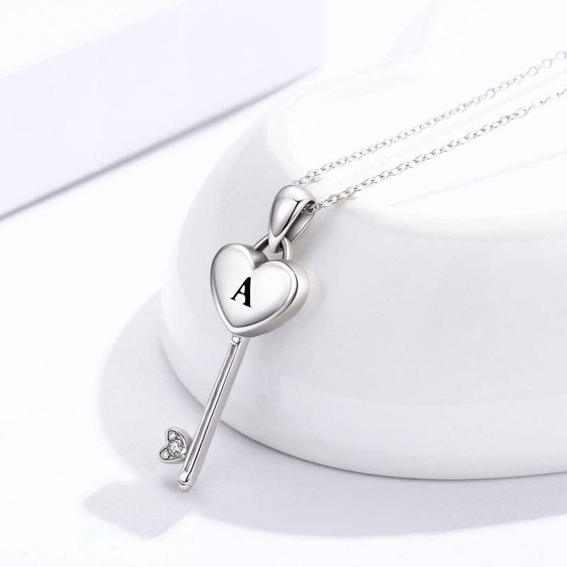 Collana con urna a cuore in argento sterling per le ceneri-3