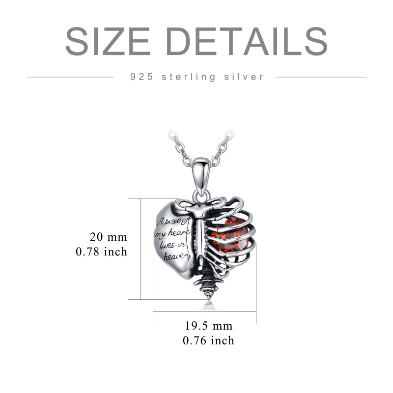 Sterling Silver Cubic Zirconia Heart Urn Necklace for Ashes with Engraved Word-5