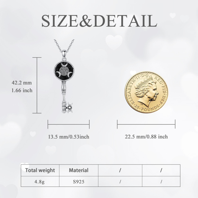 Collier avec pendentif en argent sterling représentant la roue d'Hécate pour homme-5