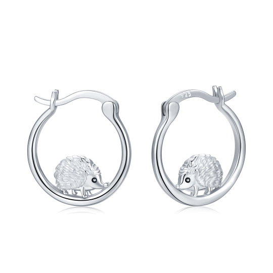 Sterling Silver Hedgehog Hoop Earrings