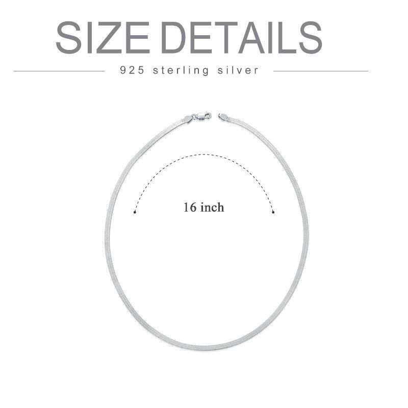 Sterling Silver Herringbone Chain Necklace-5