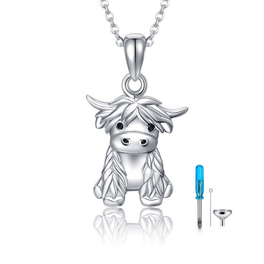 Collar de plata de ley Highland Cow Urn