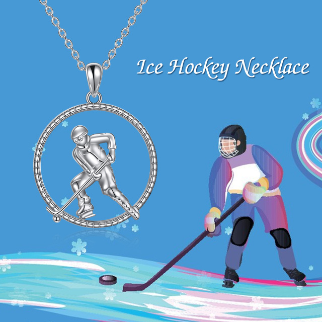 Collier en argent sterling avec pendentif hockey-6