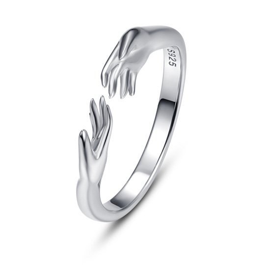 Bague ouverte mains en argent sterling