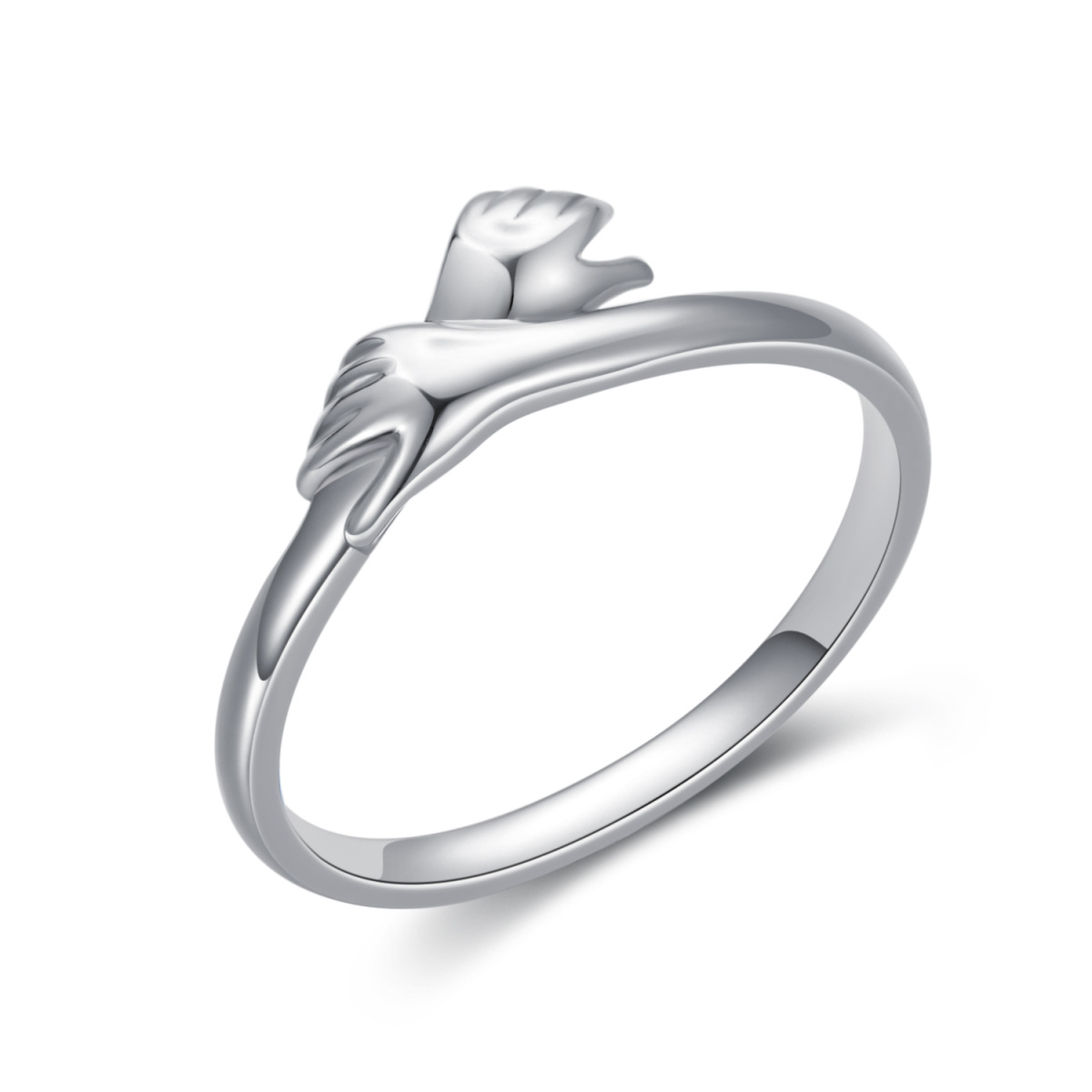 Anillo de plata de ley Hold Hands-1