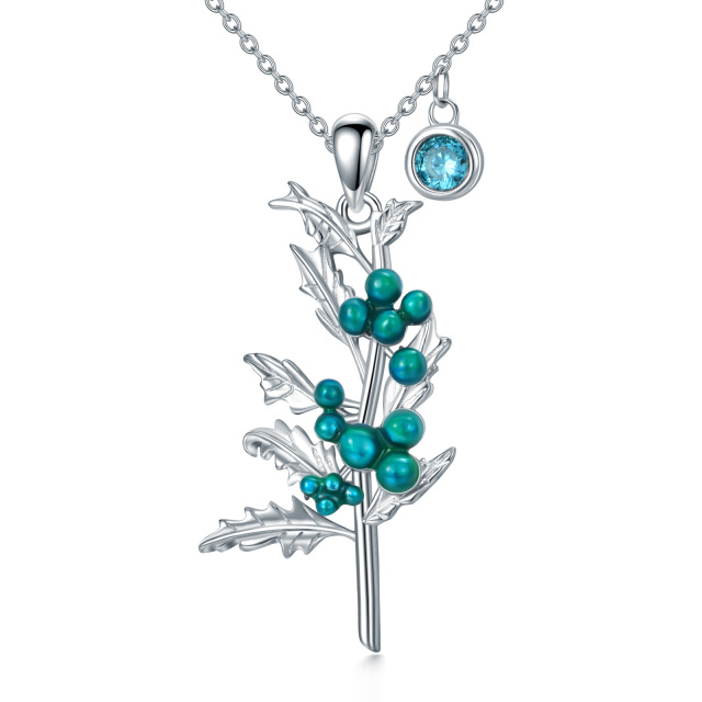 Collana con ciondolo Holly in argento sterling con zirconia cubica-1