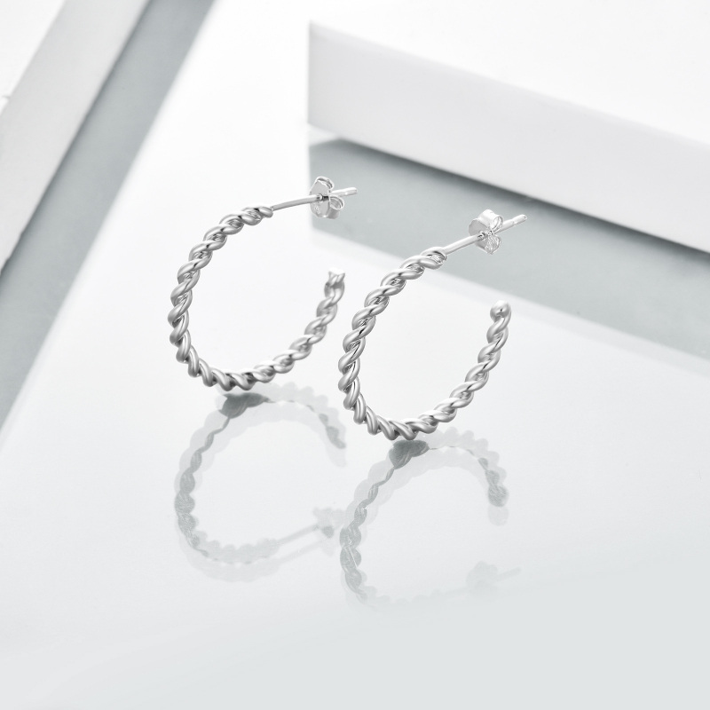 Sterling Silver Hoop Earrings-2