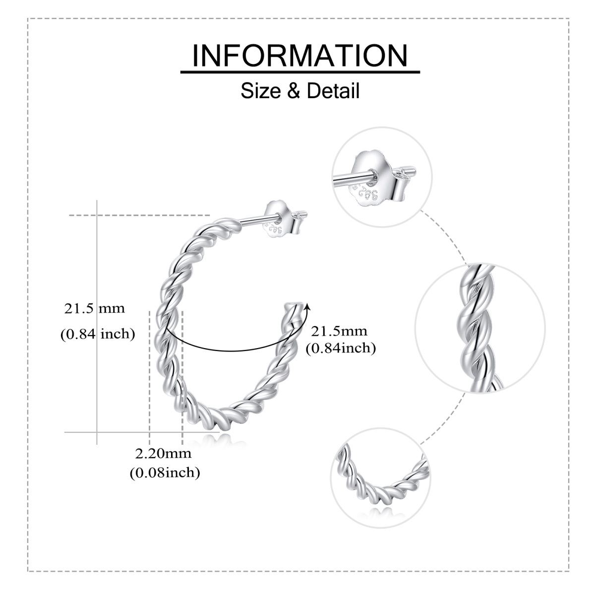 Sterling Silber Reif-Ohrringe-4