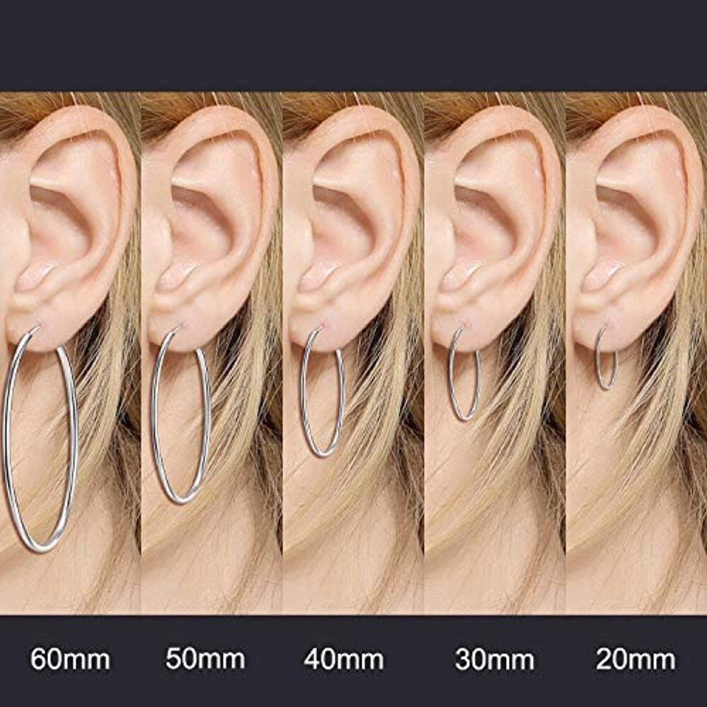 Sterling Silver Hoop Earrings-6