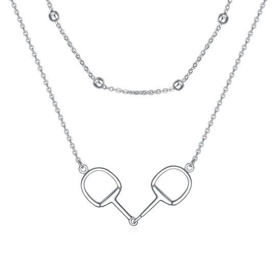 Collier superposé de chevaux en argent sterling