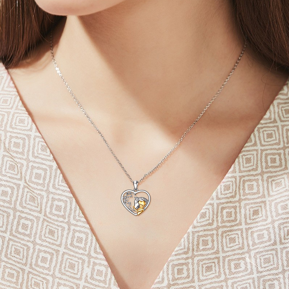 Sterling Silver Horse Pendant Necklace-2