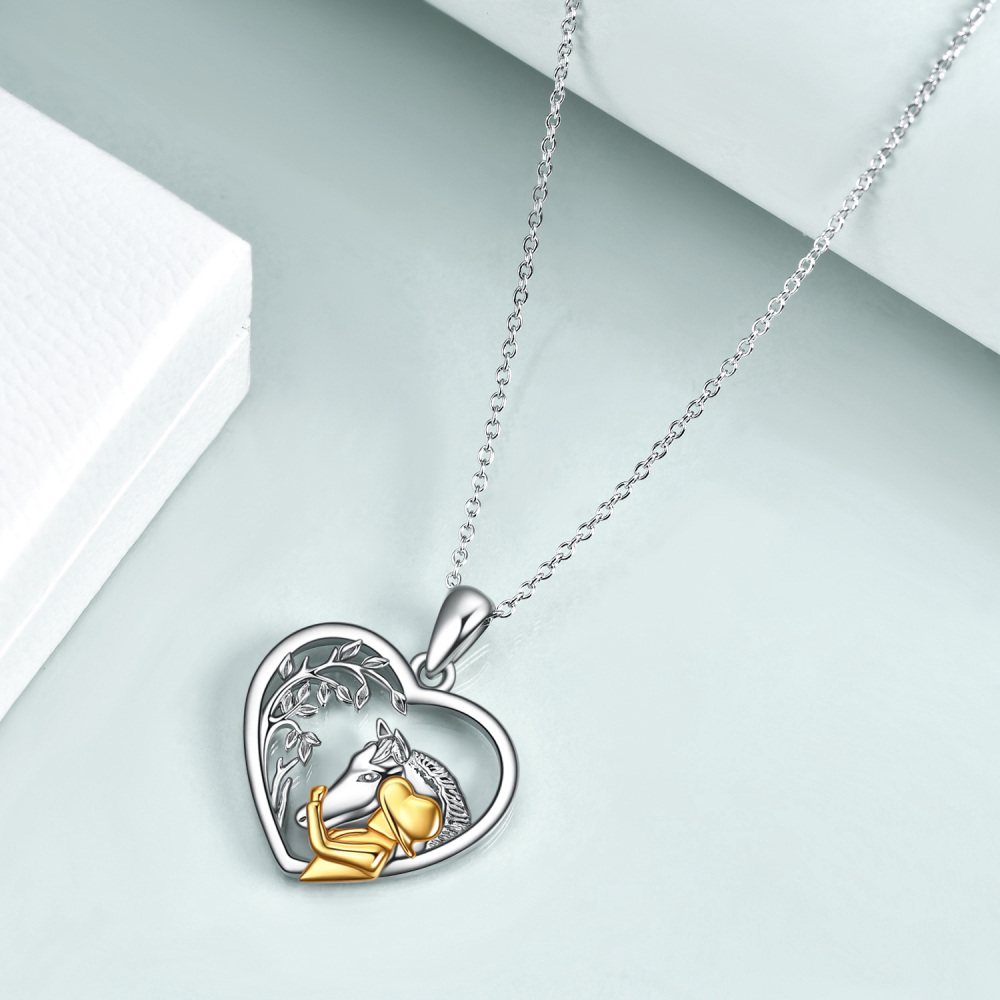 Sterling Silver Horse Pendant Necklace-5