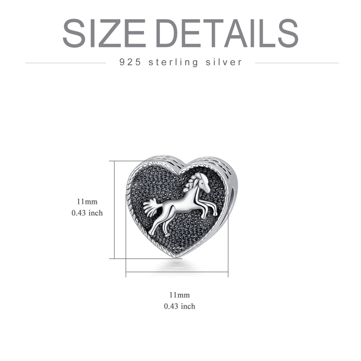 Sterling Silver Horse & Personalized Photo Bead Charm-3