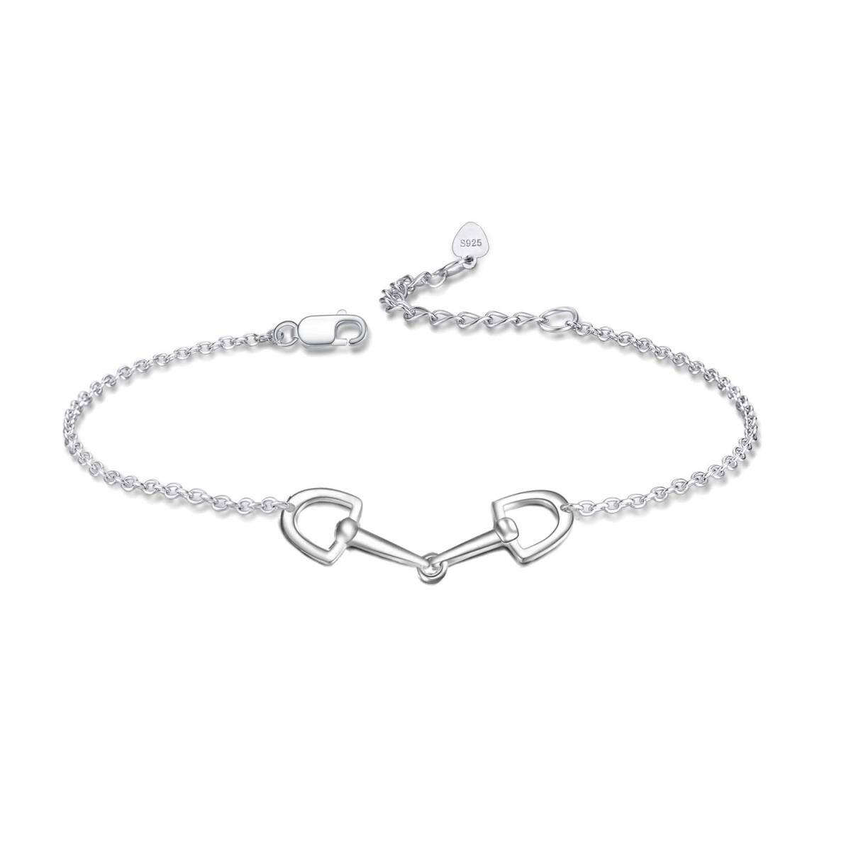 Sterling Silver Horseshoe Pendant Bracelet for Women-1