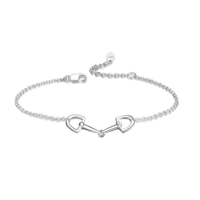 Sterling Silver Horseshoe Pendant Bracelet for Women-1