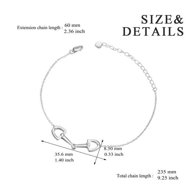 Sterling Silver Horseshoe Pendant Bracelet for Women-5